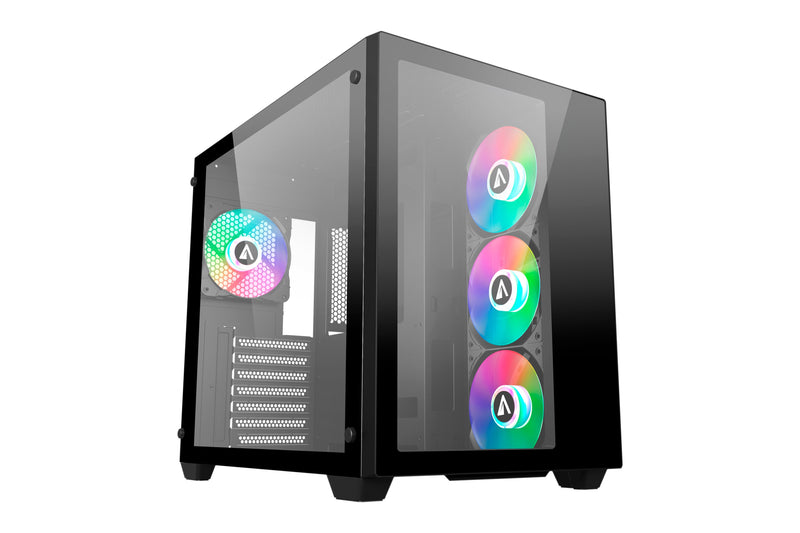 Abysm Danube Sava 285 BX203 Black ARGB Box Tower Atx, Itx, microATX - Side And Front Glass Tempered - 3.5 And