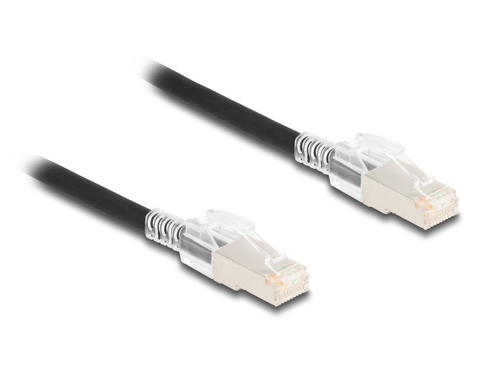Delock 80257 Network Cable RJ45 CAT.6A S/FTP With Set Of Clips Security 3M, Black
