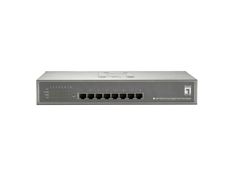 Levelone Switch 8X Ge GEP-0822 240W 8XPOE +