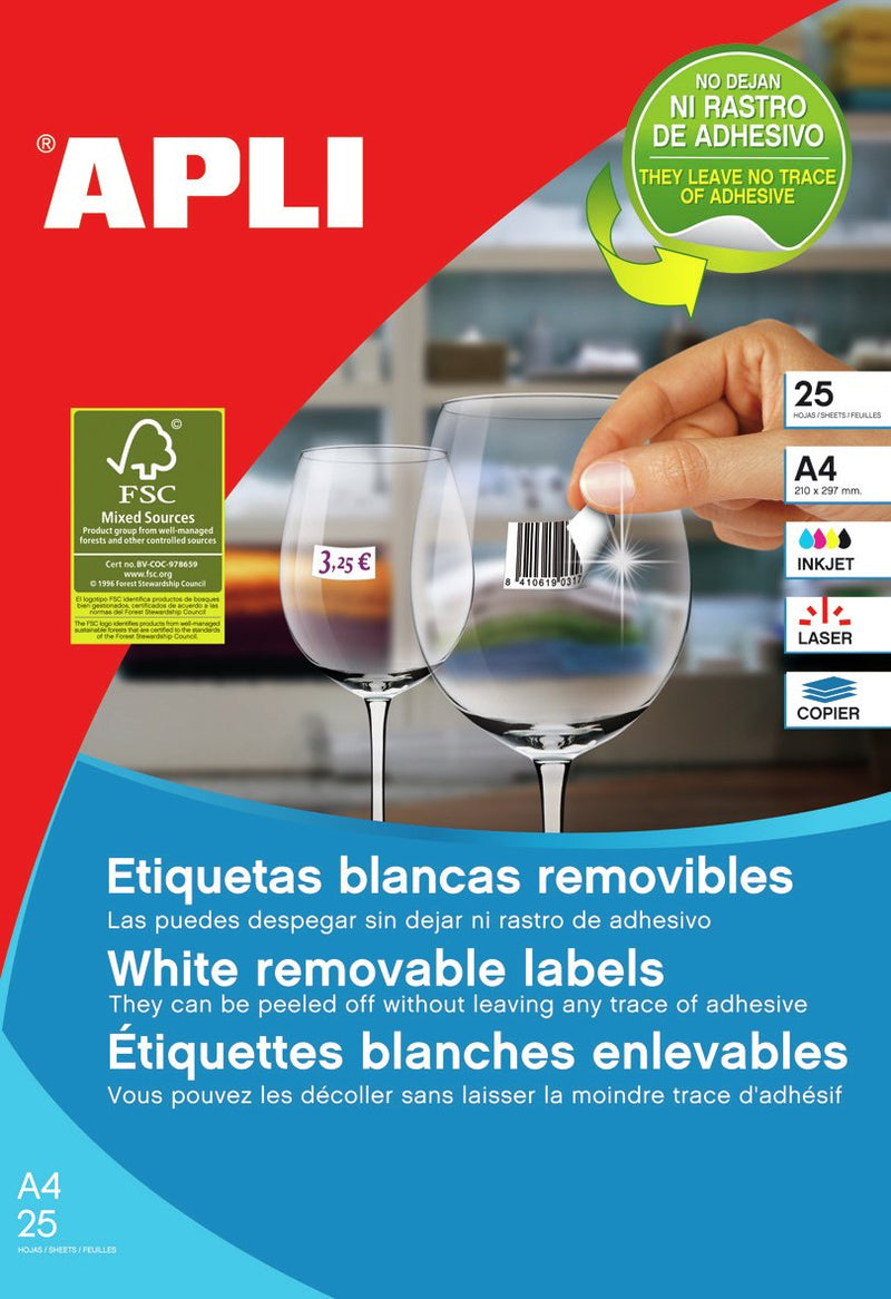 Apli Labels Adhesivas 10197/ 17.8 X 10MM/ 25 Hojas