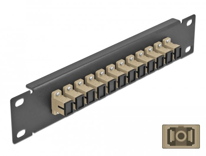 Delock 10 Patch Panel Fo 12 Ports Sc Simplex Beige 1 U Black