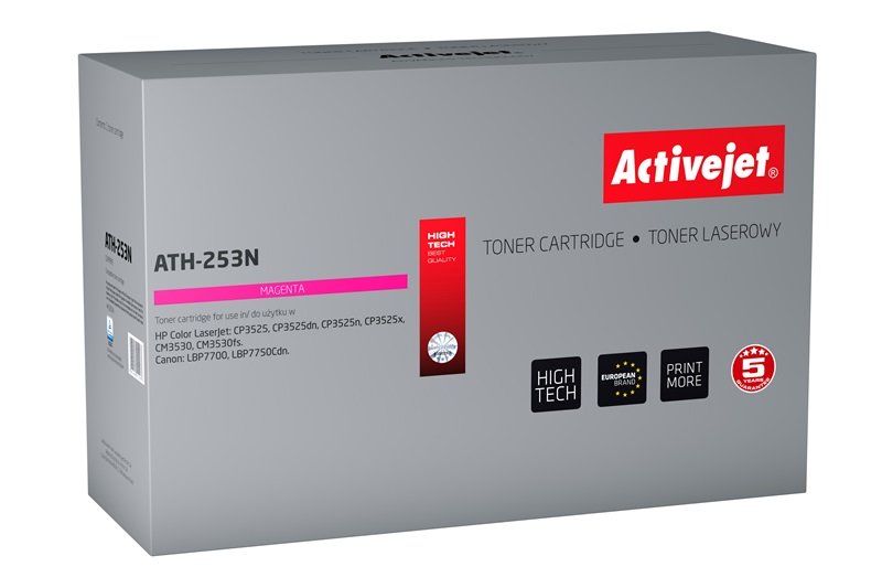 Activejet ATH-253N Toner Printers HP, Canon, Spare Part HP 504A CE253A, Canon CRG-723M Supremo 7000 Páginas Pú