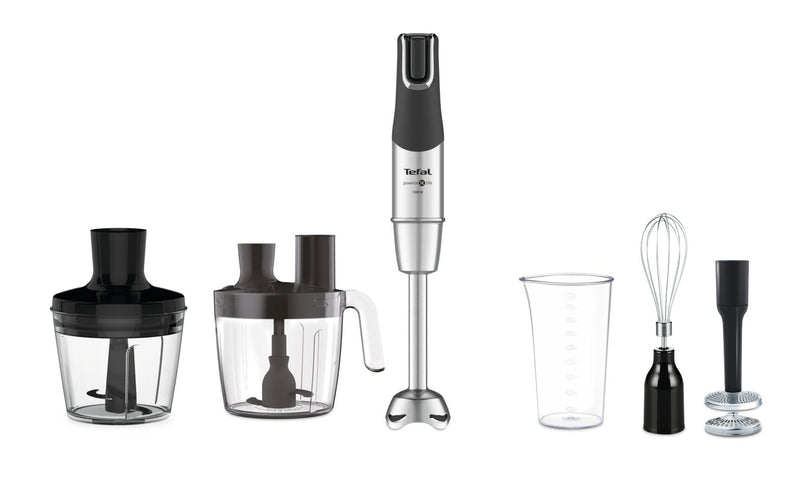 Tefal Blender Infinity Force Pro 5IN1 HB95LD38 Blender Mano, 1200W, Nãºmero Velocidades Variable, Black/Steel