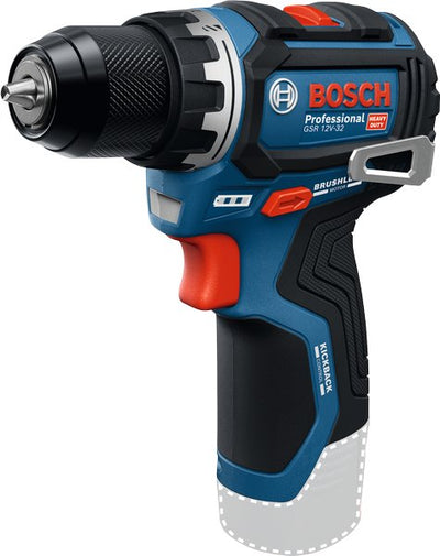 Bosch Drill/Screwdriver Professional Wireless Gsr 12V-32 Professional, 12VOLT Blue/Black Without Battery Ni Ch — image 1