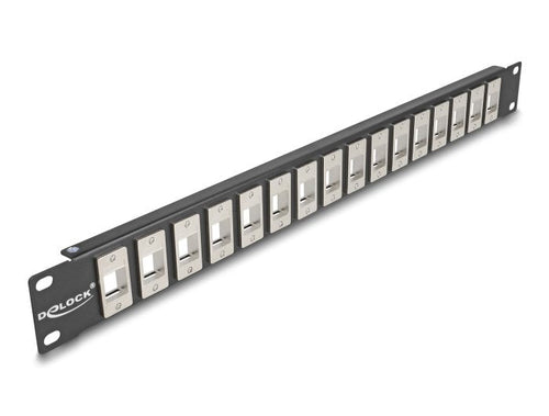 Delock 66758 19 Keystone Patchpanel 16 Port 1 He Black — image 1
