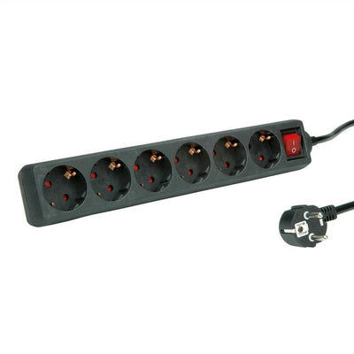 Roline Power Strip 6 Sockets With Switch Black 6M — image 1