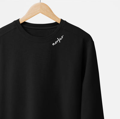 Embroidered Collar Organic Cotton Sweatshirt "Morfar" (SE)