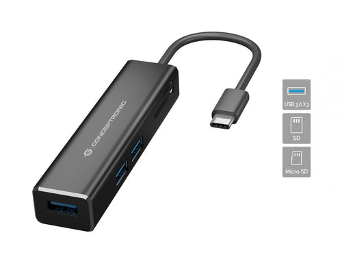 Conceptronic Hub 3.1 USB-C DONN08 3 Ports USB 3.0 And Reader Cards SD / microSD — image 1