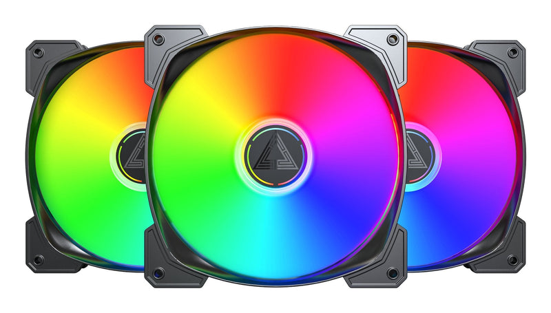 Montech Fan PC HP140 ARGB PWM 140X140X25, Black Paquete 3, 140MM HP140 ARGB PWM 3 In 1 Pack