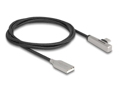 Delock 80766 USB Cable 2.0 Tipo-a Male a USB Type-c™ Male Acodado With LED And Charging Fast 60W 1M — image 1