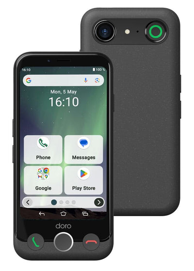 Doro Smartphone Aurora A10 11,4CM (4.5) SIM Double Android 14 4G USB Type-c 4GB 64GB 3000MAH Black — image 1