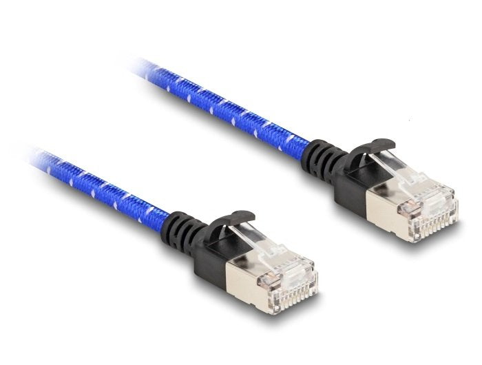 Delock 80378 RJ45 Network Cable Trenzado CAT.6A U/FTP Slim 2M Blue