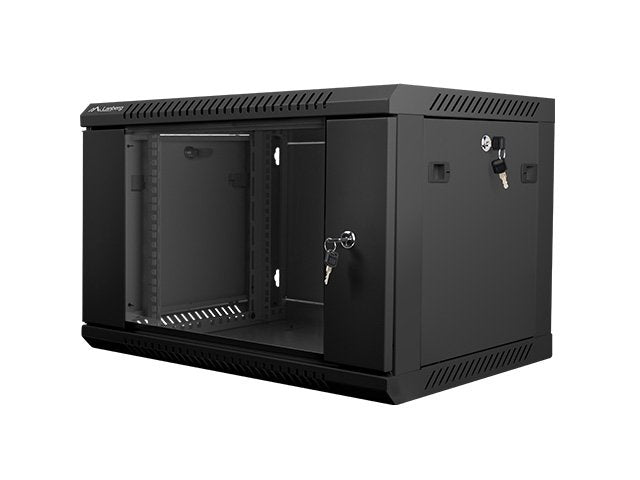 Lanberg Cabinet Mural WF01-6406-10B Black 19 6U IP20 600X450X368MM Up To 60KG Charging Accesorios Assembly
