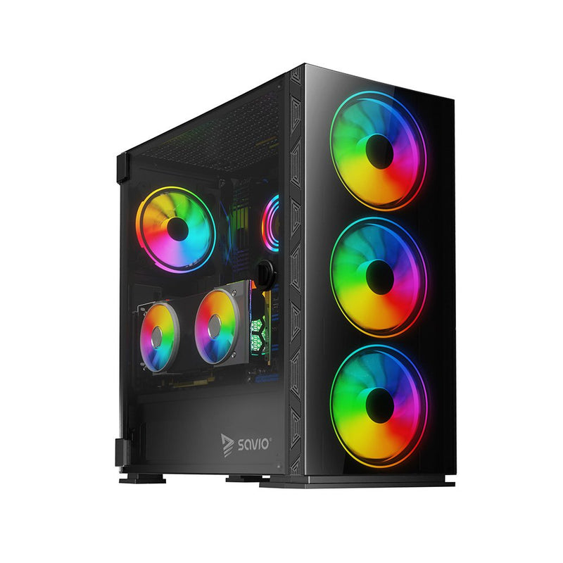 Savio PC Case Prime X1 ARGB Glass Black