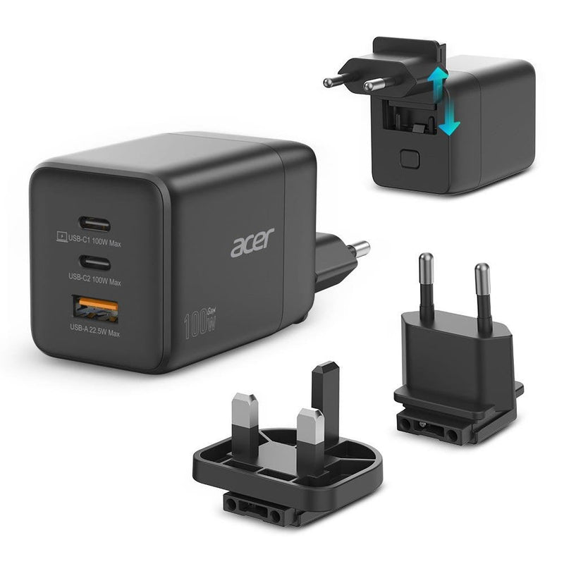 Acer Wall Charger 100W 2x USB Type-c 1x USB Type a