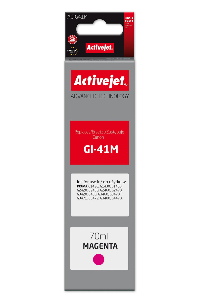 Activejet AC-G41M Bottle Ink Printer Canon, Spare Part Canon GI-41M 4544C001 Supreme 70ML Púrpura
