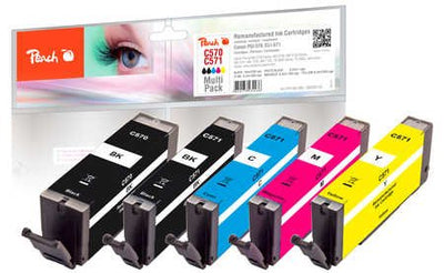 Peach 0F320133 Ink Canon PGI-570/CLI-571 Multi-pack Black Cyan Magenta Foto Black Yellow 5 Pieces — image 1