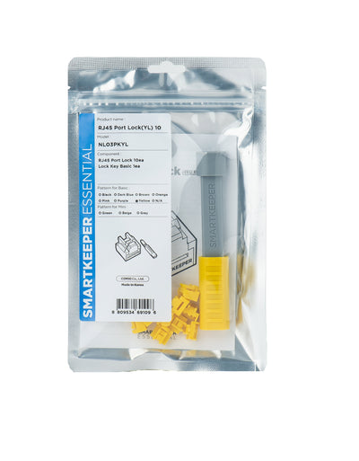 Smartkeeper Basic RJ45 Port Blocker Yellow 10 Units + Key — image 1