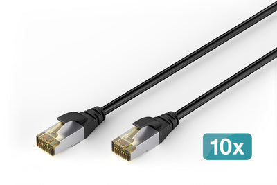 Digitus CAT.6A S/FTP Outdoor- Network Cable, Pe, 10 Units 5M, CAT.6A, S/FTP (s-STP), RJ-45, Black — image 1