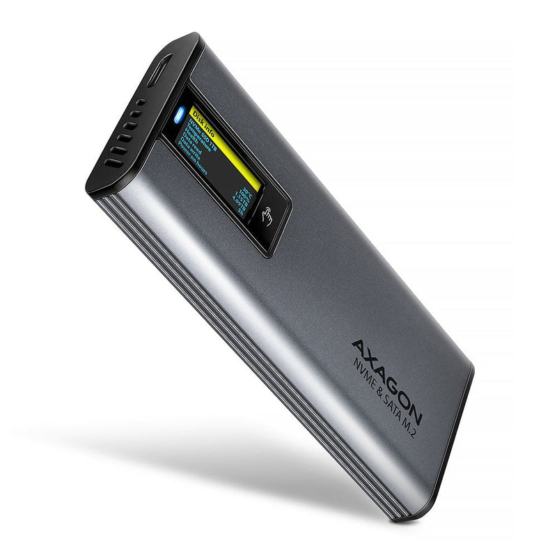 Axagon Box EEM2-SD2 External Hard Drive External Enclosure SSD (SSD) Grey M.2