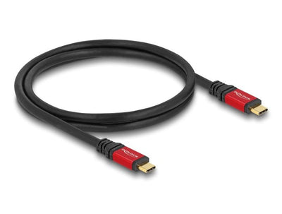 Delock 80652 USB Cable 20Gbps USB Type-c™ Male a Male PD 3.0 100W E-marker 0,8M Red Metal — image 1