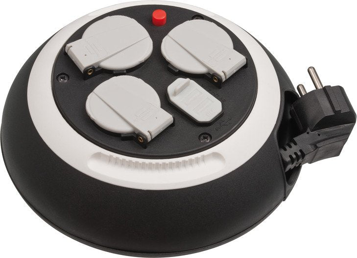 Brennenstuhl Comfort-line Mini Drum Cable Cl-s 3 Veces Black/White 3 Metres 2x USB-A 1109220600