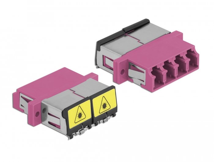 Lwl Empalme With Cover Protection Láser Lc Quad Connector Female a Lc Quad Connector Female Multimode Violet
