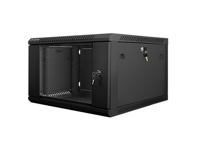 Lanberg Cabinet Mural WF01-6606-10B Black 19 6U IP20 600X600X368MM Up To 60KG Charging Accesorios Assembly — image 1