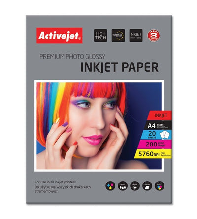 Activejet Paper Fotográfico A4 Glossy 20 Pcs 200G AP4-200G20 — image 1