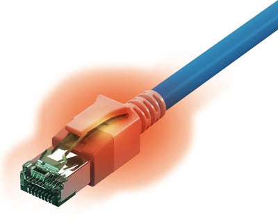 Easylan Dualboot LED Network Cable RJ45 S FTP CAT.6A (class Ea), With Sacon Plug Lsoh, Blue 2M — image 1