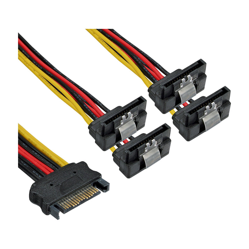 Inline Cable SATA Power 1A 4A Connector SATA 4X Ángulo With Pestillos 0,3M