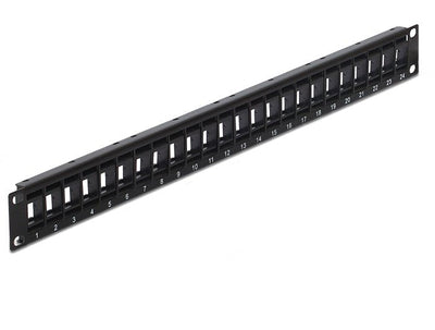 Delock 43340 Patch Panel, Patch Panel Black Metal Plastic Assembly Bastidor, 44MM, 11,5MM, 482,6MM — image 1