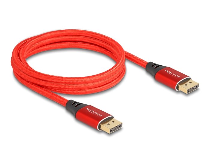 Delock 80632 Cable DisplayPort 16K 60 HZ 2M Red Metal