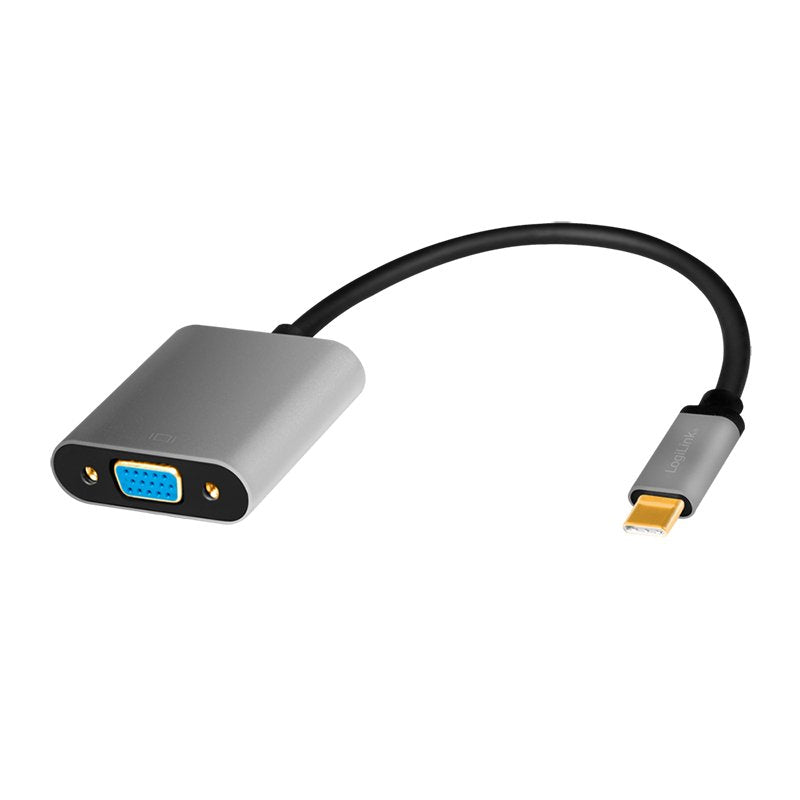 Logilink CUA0104 USB Type-c Adapter C M To VGA 1080P Aluminium Black Grey 0.15M
