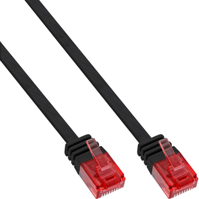 Inline Flat Ultraslim Network Cable U/UTP CAT.6 Gigabit Ready Black 0.5M — image 1