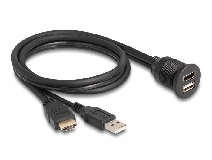 Delock HDMI Cable -a Male And USB 2.0 Tipo-a Male a Hdmi-a Female 1M