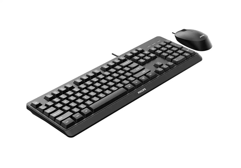 Philips Keyboard English + Mouse 2000 Series SPT6207BL/00 USB QWERTY Black