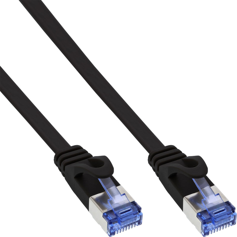 Inline Network Cable Flat , U/FTP, CAT.6A, Black 7M
