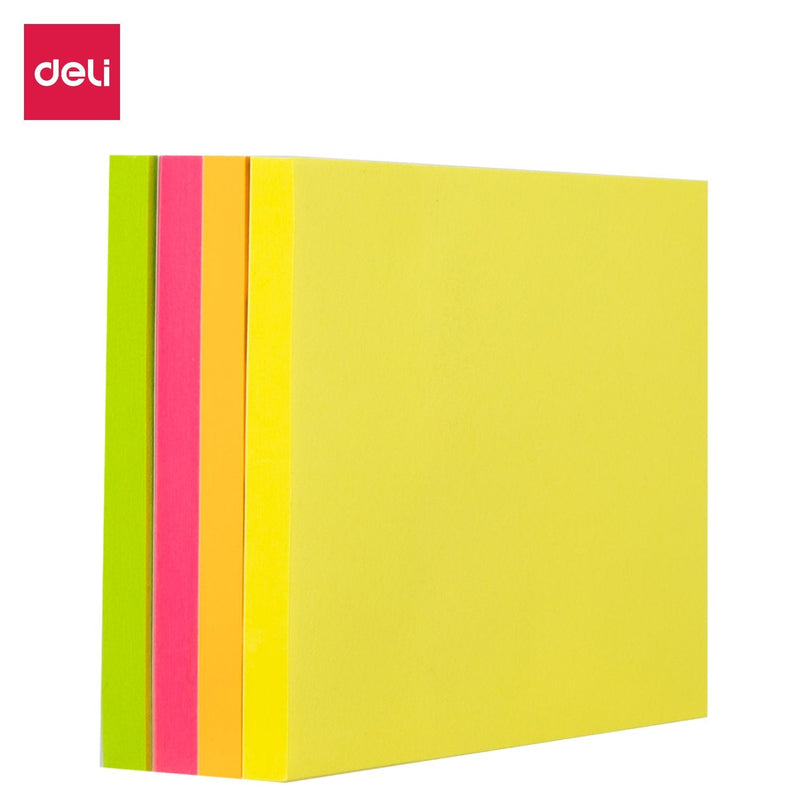 Deli Bucket Notas Adhesivas 4X100H 76X76MM Colours Surtidos Neon