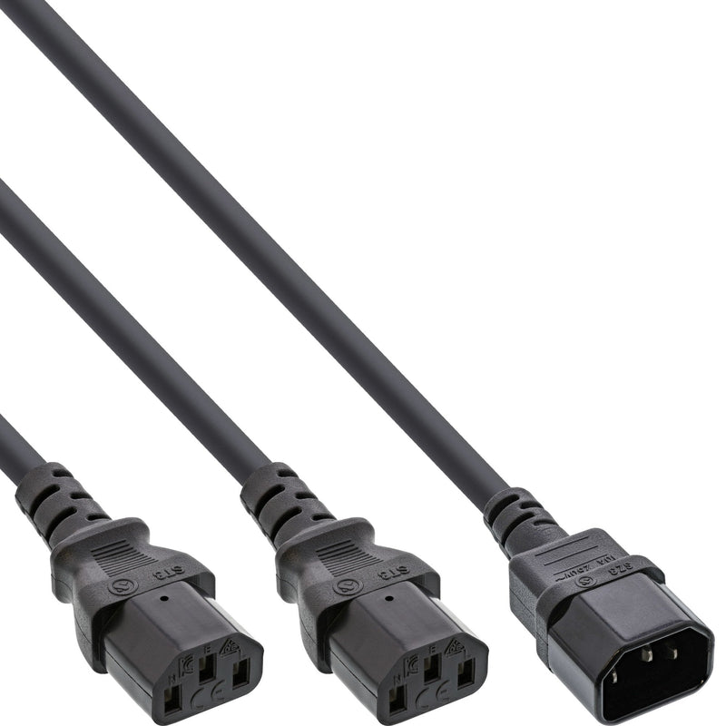 Inline Cable And Power Type F 1X IEC-C14 a 2X IEC-C13 5M