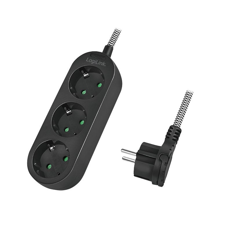 Logilink LPS261 Base Múltiple 1,5M 3 Salidas AC Indoor Black White