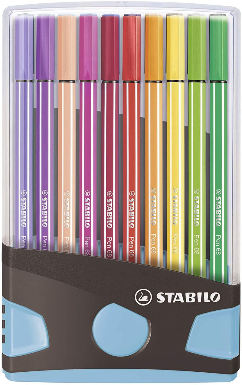 Stabilo Marker Pen 68 Case 20 C/Surtidos Parade Antracita-azul