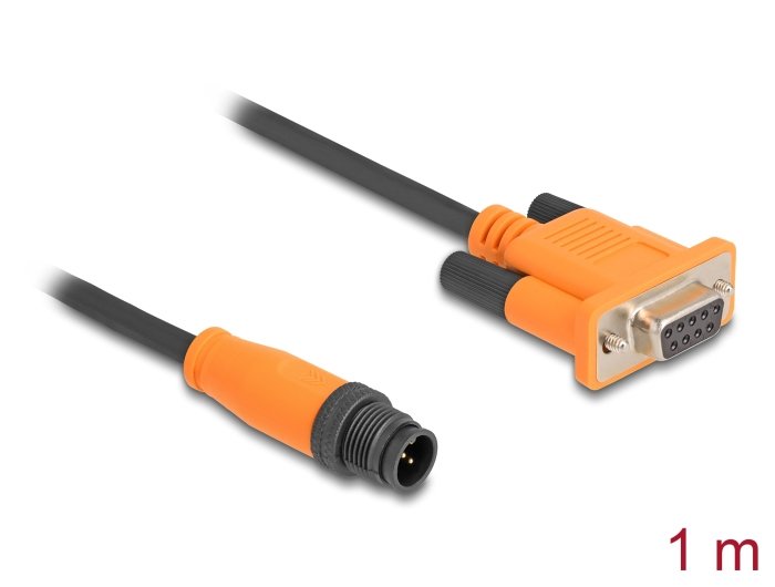 Delock 66745 M12 Can Cable Adapter Codificación a 5 Pin Male a D-sub 9 Female 1M