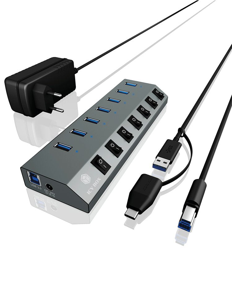 Raidsonic IB-HUB1701-C3 Hub 7 Ports USB 3.0 Type a
