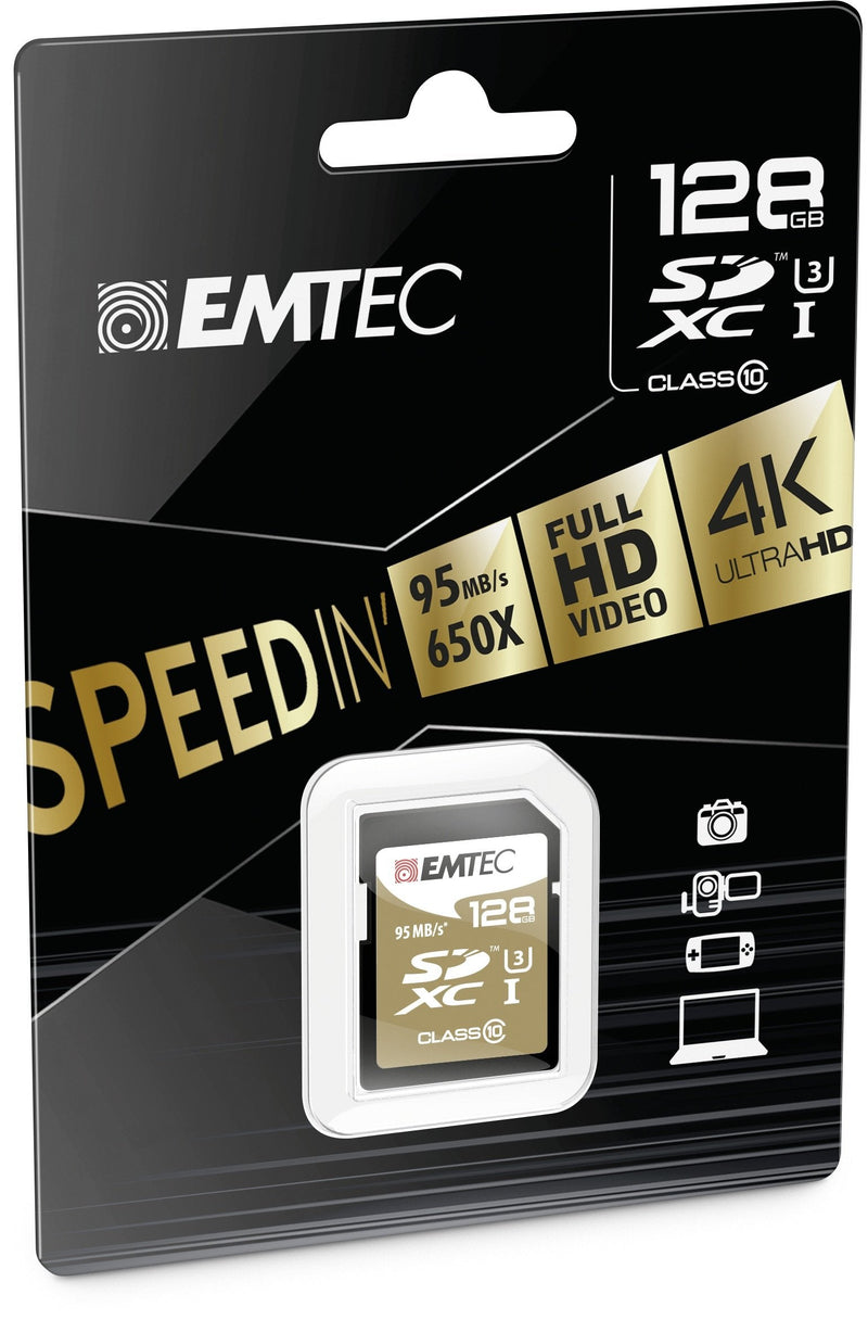 Emtec Card SD ECMSD128GXC10SP 128GB Clase 10 95MB/S Black