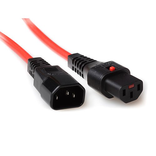 Powercord C13 IEC Lock - C14 Red 3M, PC1387