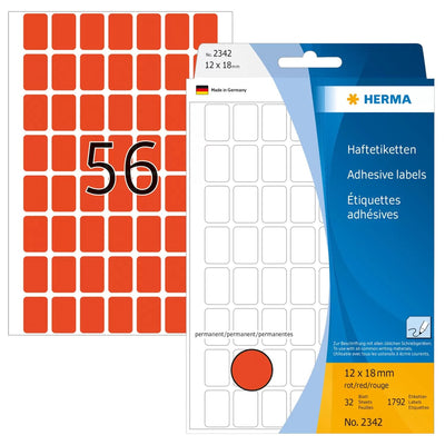 Herma Labels Multiusos Red 12X18 Mm Paper Matte 1792 Pieces — image 1