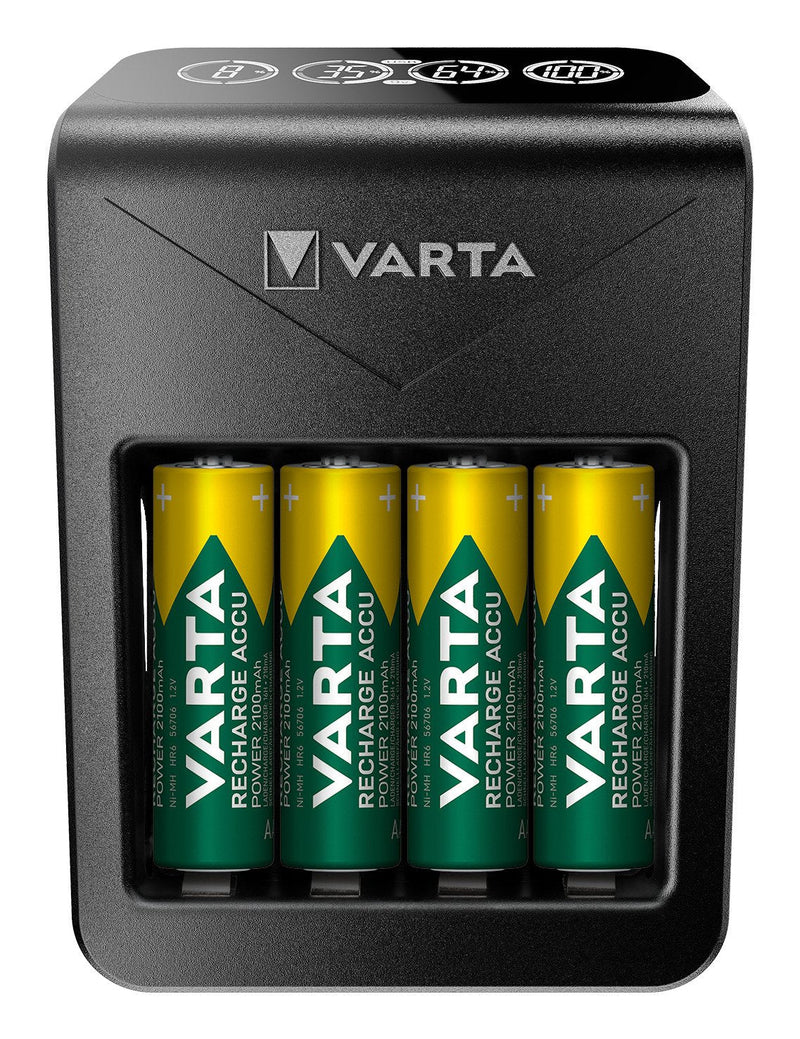 Varta LCD Pug Charger +. 4 Batteries 2100MAH Aa
