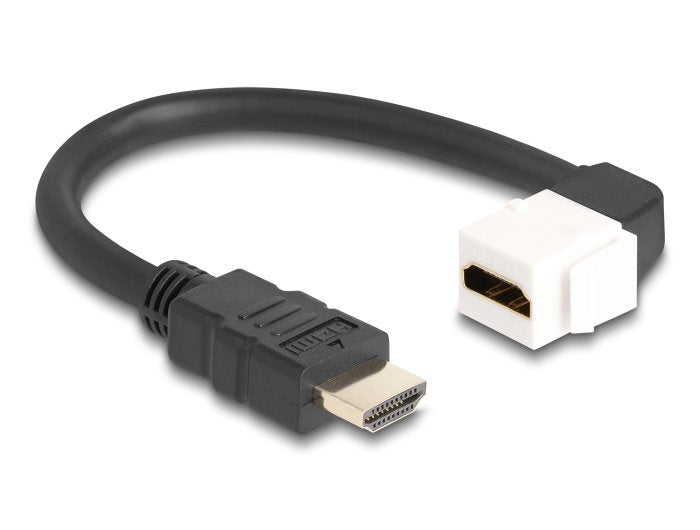 Delock Keystone Modul HDMI Cable Plug Zu Buchse 90° Gewinkelt 8K 60 HZ 20CM Black