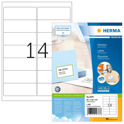 Herma Labels Dirección A4 White 99,1X38,1MM Paper 1400 Units — image 1